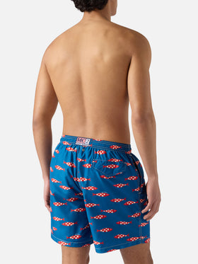 Bañador corto Blue Lighting con estampado integral de sardinas 