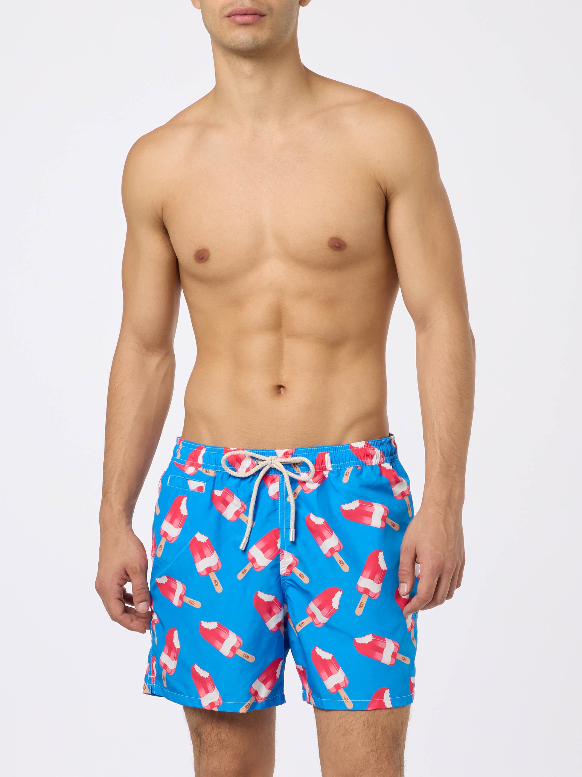 Man swim shorts with Fior di Fragola print | Algida® Special Edition - MC2 Saint Barth