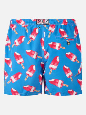 Man swim shorts with Fior di Fragola print | Algida® Special Edition - MC2 Saint Barth