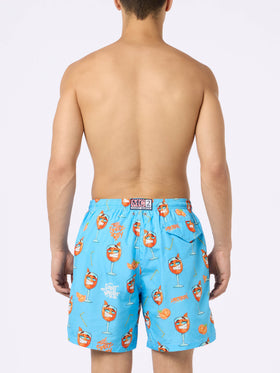 Man lightweight fabric swim-shorts Lighting with Cryptopuppets print | CRYPTOPUPPETS SPECIAL EDITION - MC2 Saint Barth