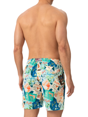 Lightweight fabric swim-shorts Lighting with cocktail print - MC2 Saint Barth