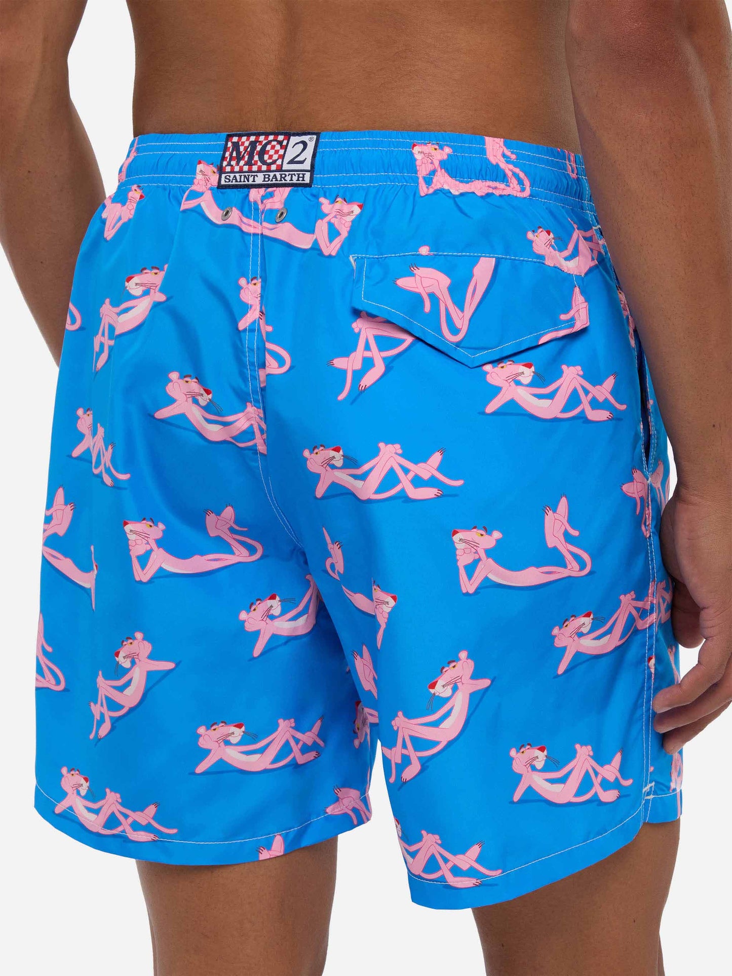 Lightweight fabric swim shorts Lighting with The Pink Panther print | THE PINK PANTHER SPECIAL EDITION