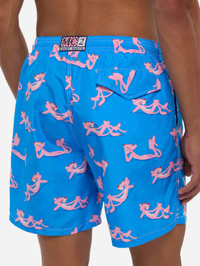 Lightweight fabric swim shorts Lighting with The Pink Panther print | THE PINK PANTHER SPECIAL EDITION