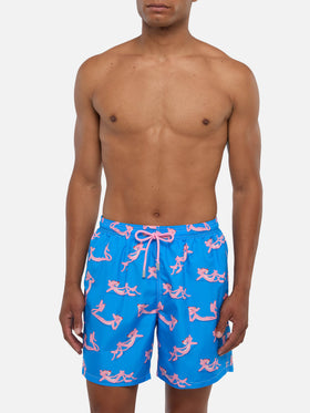 Lightweight fabric swim shorts Lighting with The Pink Panther print | THE PINK PANTHER SPECIAL EDITION