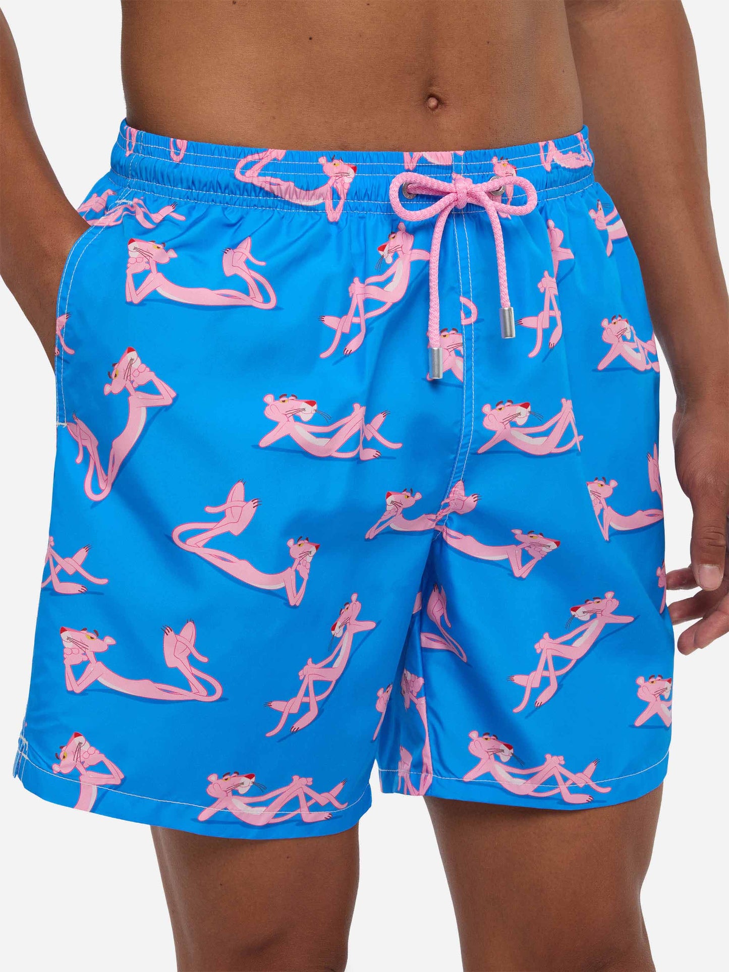 Lightweight fabric swim shorts Lighting with The Pink Panther print | THE PINK PANTHER SPECIAL EDITION