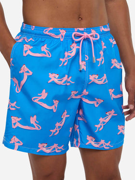 Lightweight fabric swim shorts Lighting with The Pink Panther print | THE PINK PANTHER SPECIAL EDITION