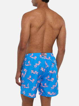 Lightweight fabric swim shorts Lighting with The Pink Panther print | THE PINK PANTHER SPECIAL EDITION