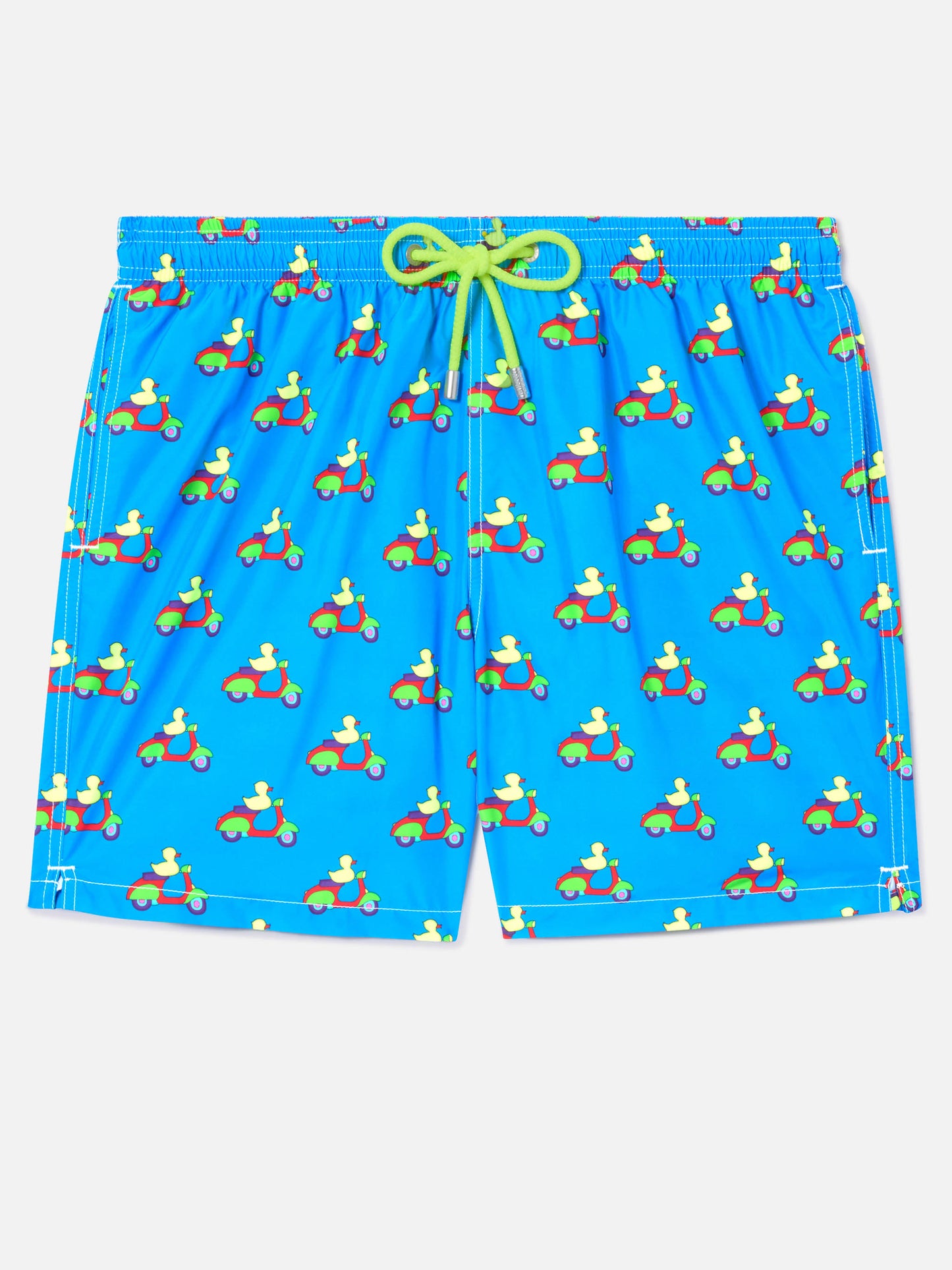 Bañador azul con estampado de patos en scooters | Edición Especial 