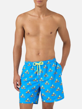 Bañador azul con estampado de patos en scooters | Edición Especial 