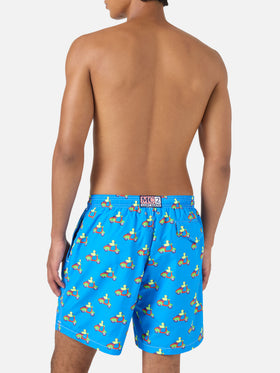 Bañador azul con estampado de patos en scooters | Edición Especial 