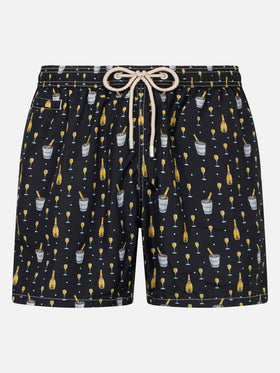 Man lightweight fabric swim-shorts Lighting Micro Fantasy with bollicine print - MC2 Saint Barth
