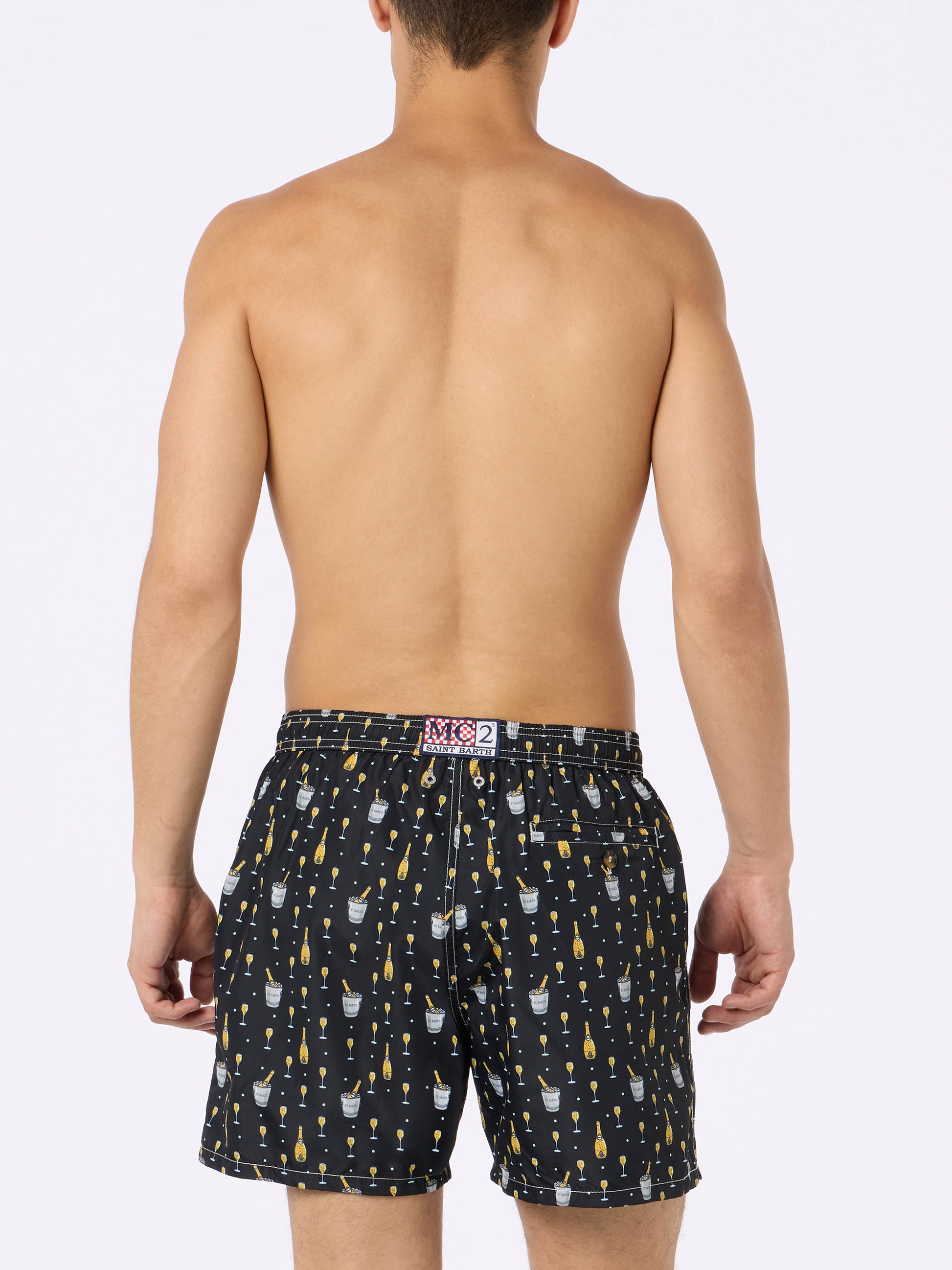 Man lightweight fabric swim-shorts Lighting Micro Fantasy with bollicine print - MC2 Saint Barth