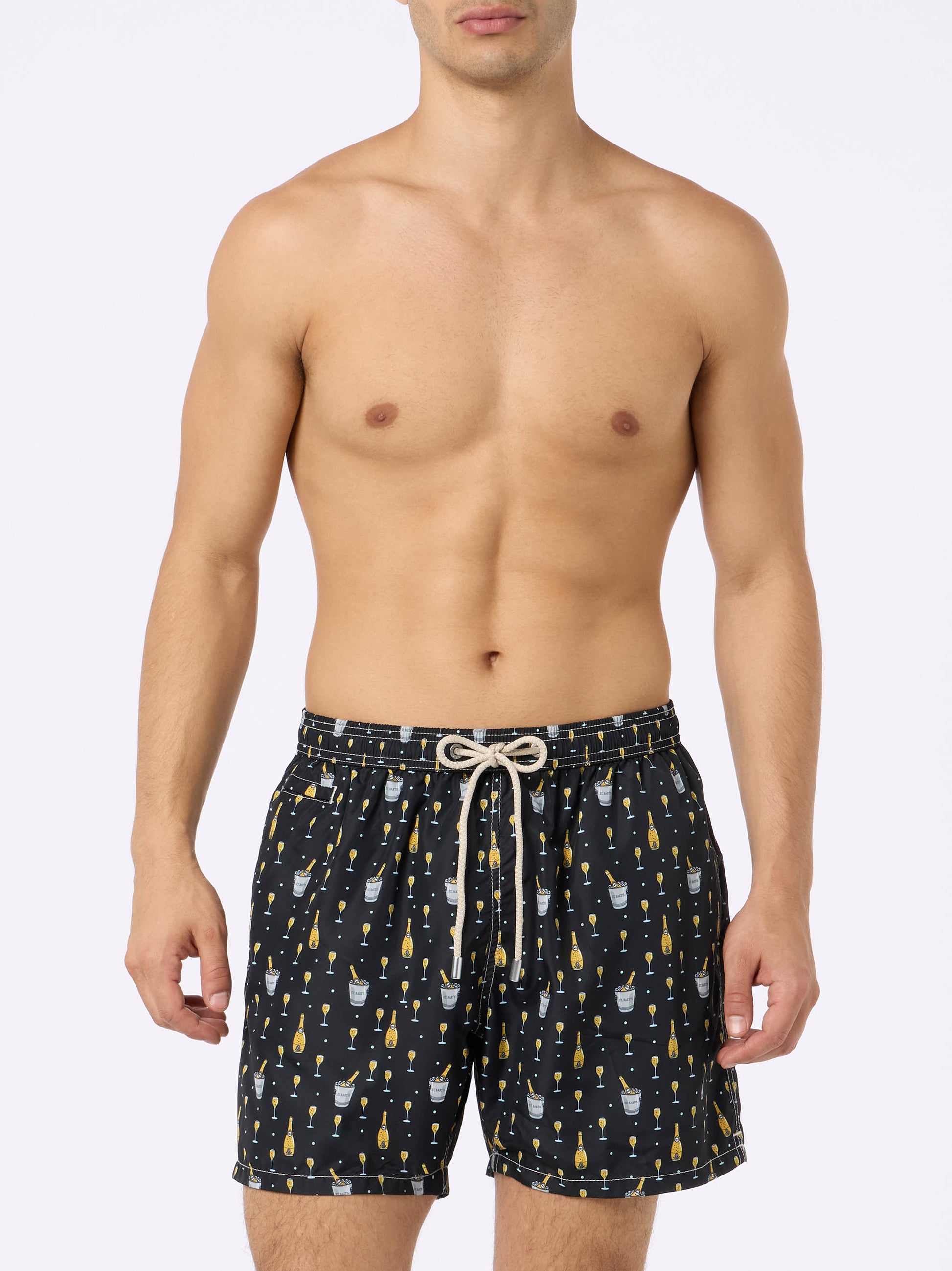Man lightweight fabric swim-shorts Lighting Micro Fantasy with bollicine print - MC2 Saint Barth