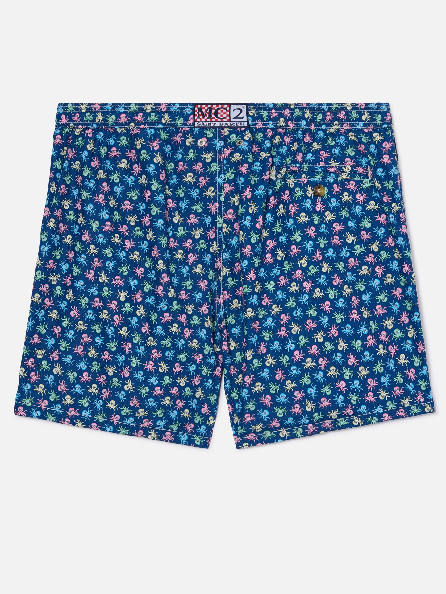 Navy Lighting Micro swim shorts with octopus all-over print