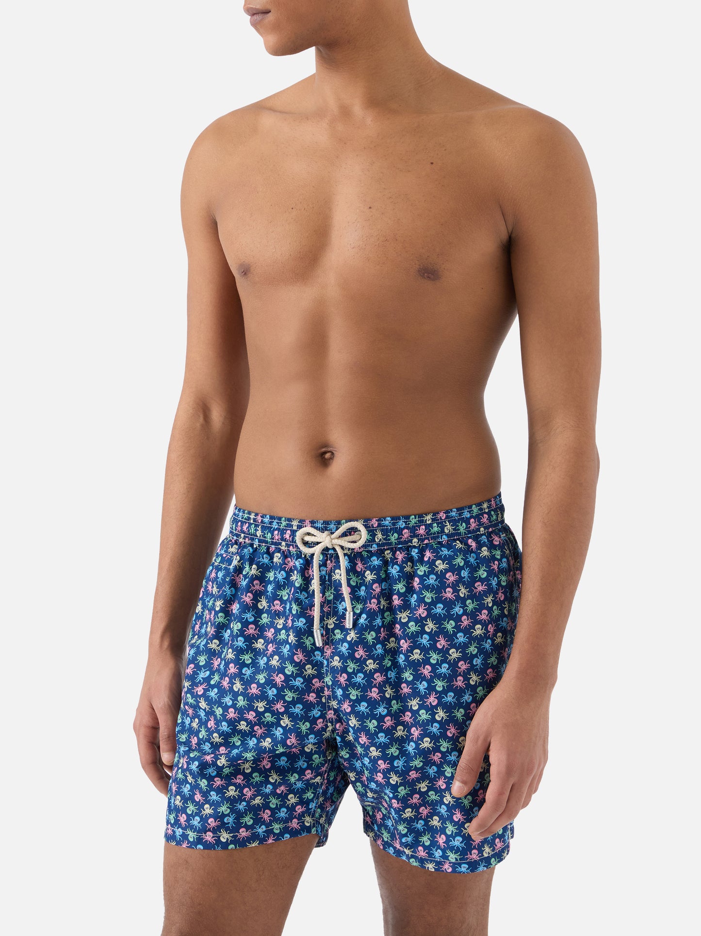 Navy Lighting Micro swim shorts with octopus all-over print