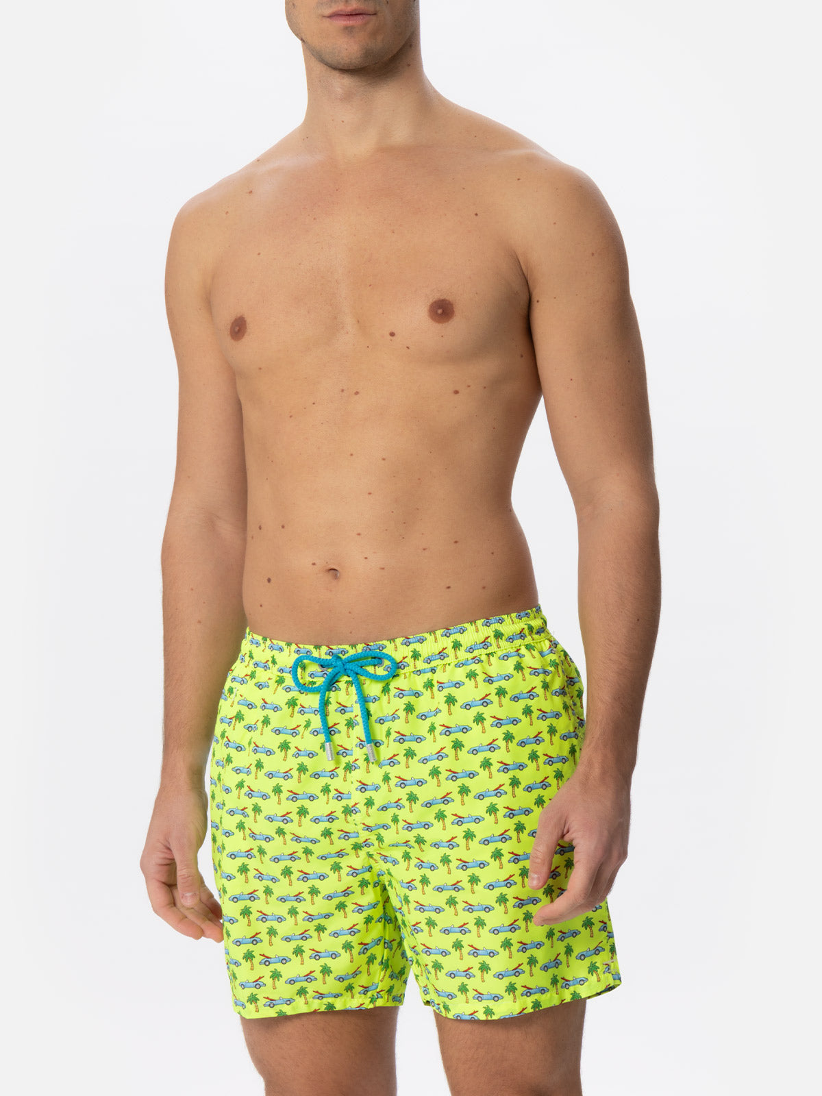 Man light fabric swim shorts with surfcar print - MC2 Saint Barth