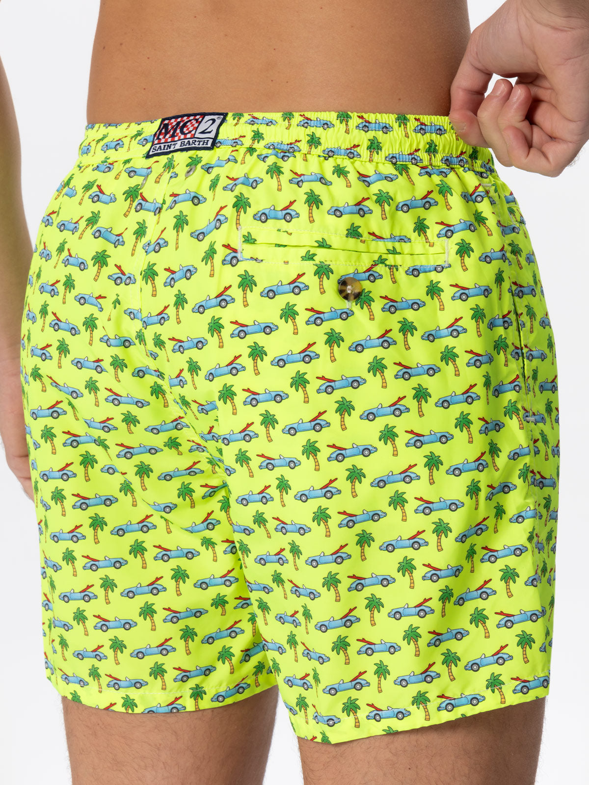 Man light fabric swim shorts with surfcar print - MC2 Saint Barth