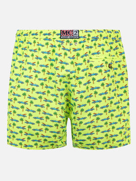 Man light fabric swim shorts with surfcar print - MC2 Saint Barth