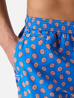 Lightweight fabric swim shorts Lighting with paisley  print