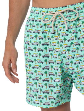 Man lightweight fabric swim-shorts Lighting Micro Fantasy with Panda print | PANDA SPECIAL EDITION - MC2 Saint Barth