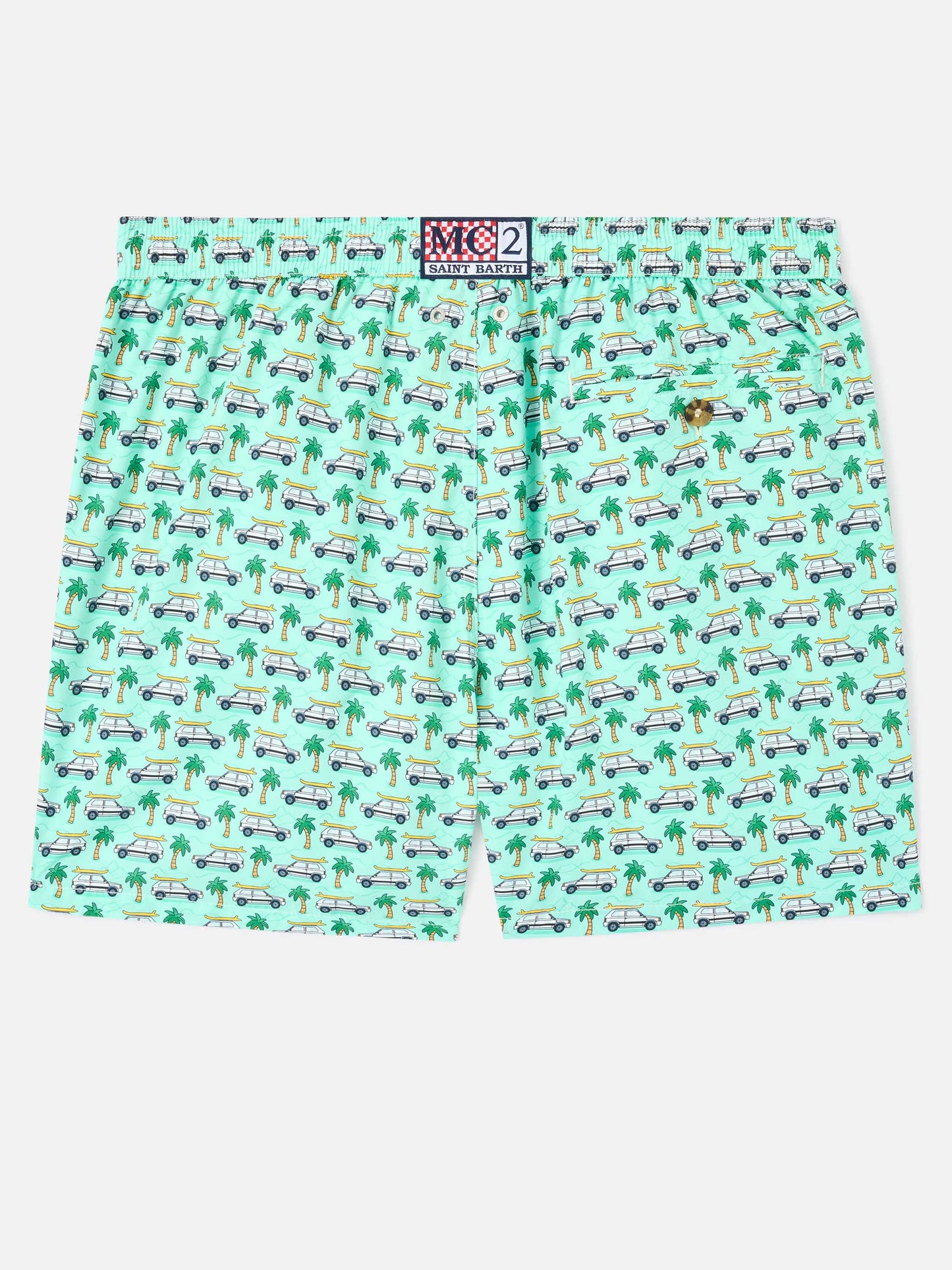 Short de bain Lighting Micro Fantasy vert à imprimé Panda | Édition spéciale 
