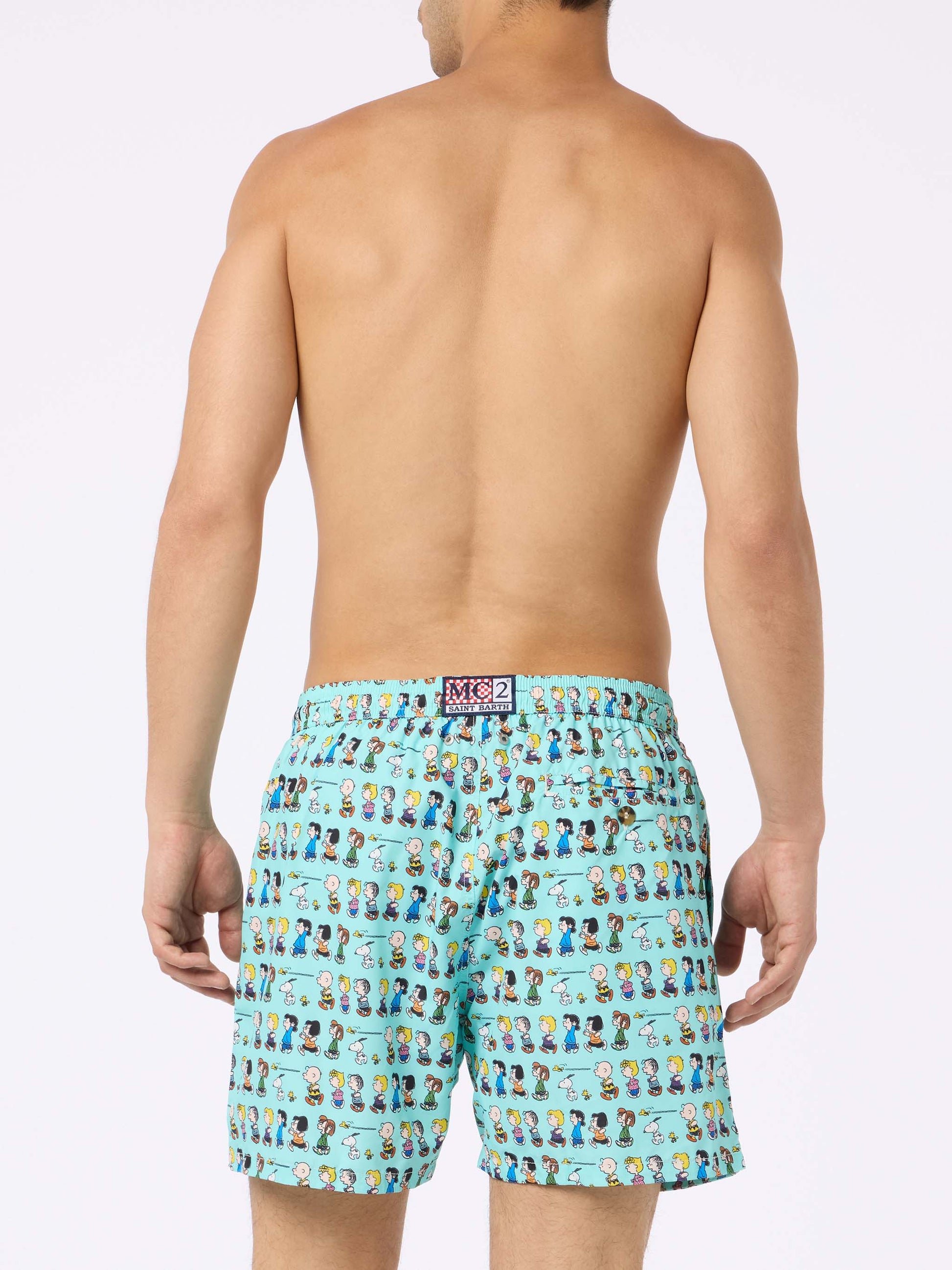 Man lightweight fabric swim-shorts Lighting Micro Fantasy with Peanuts print | SNOOPY PEANUTS™ SPECIAL EDITION - MC2 Saint Barth