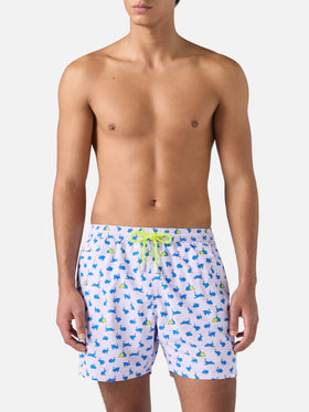 Lightweight fabric swim shorts Lighting with rabbit print