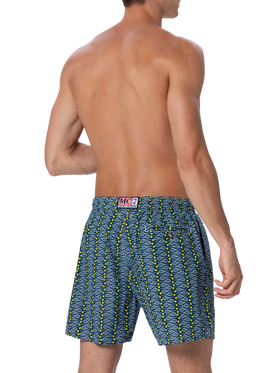 Man lightweight fabric swim-shorts Lighting Micro Fantasy with tennis print - MC2 Saint Barth