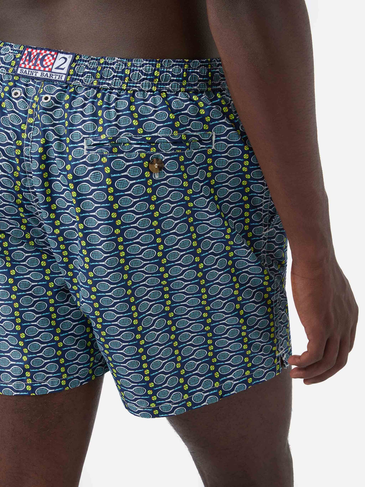 Badeshorts für Herren aus leichtem Stoff Lighting Micro Fantasy mit Tennis-Print