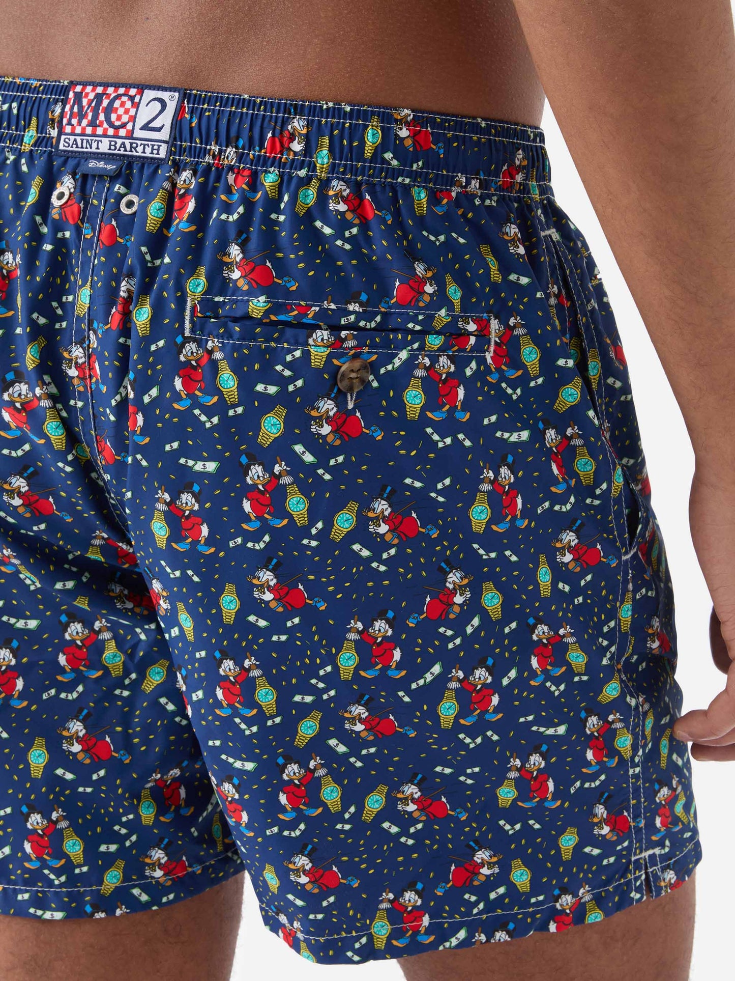 Navy Lighting Micro swim shorts with McDuck and watches print | Special Edition