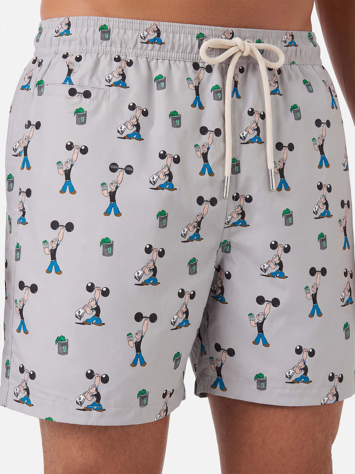 Light grey Lighting Micro swim shorts with Popeye all-over print | POPEYE SPECIAL EDITION