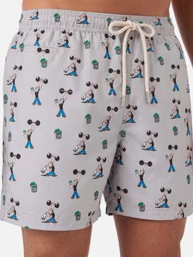 Light grey Lighting Micro swim shorts with Popeye all-over print | POPEYE SPECIAL EDITION
