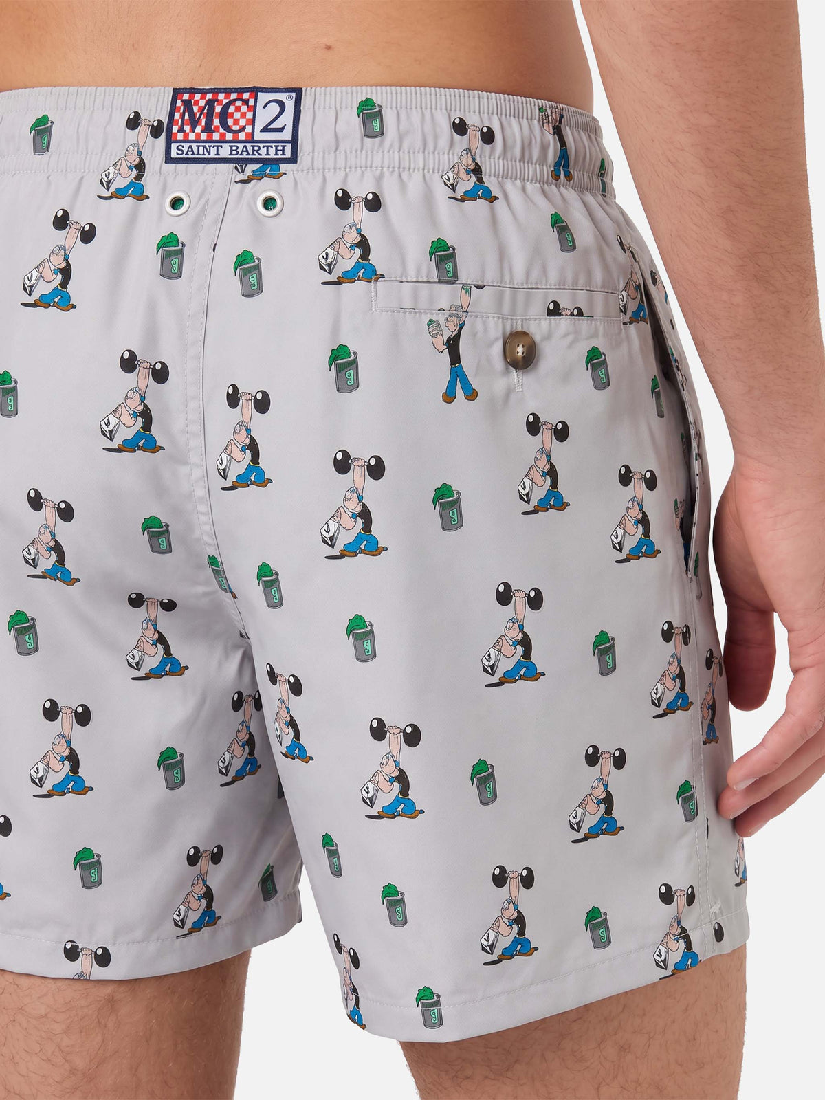 Light grey Lighting Micro swim shorts with Popeye all-over print | POPEYE SPECIAL EDITION