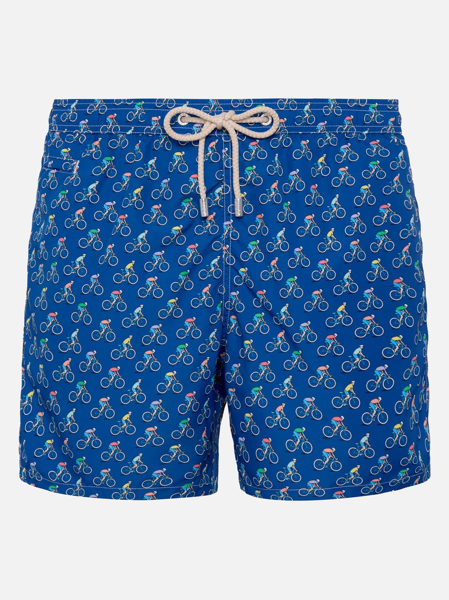 Lightweight fabric swim shorts Lighting with bikers  print