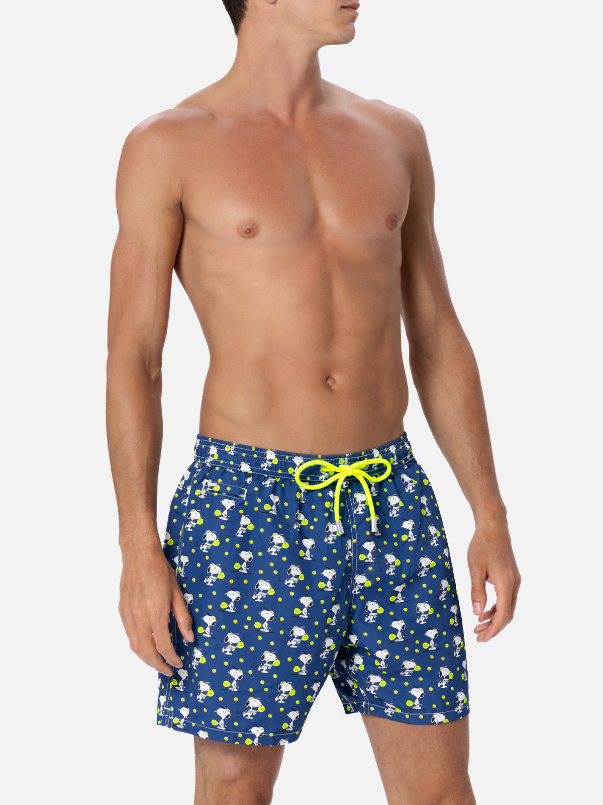 Man lightweight fabric swim-shorts Lighting Micro Fantasy with Snoopy padel print | SNOOPY PEANUTS™ SPECIAL EDITION - MC2 Saint Barth