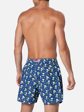 Man lightweight fabric swim-shorts Lighting Micro Fantasy with Snoopy padel print | SNOOPY PEANUTS™ SPECIAL EDITION - MC2 Saint Barth