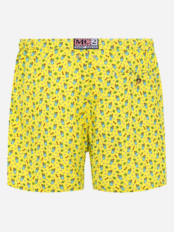 Lightweight fabric swim shorts Lighting with mojito print - MC2 Saint Barth