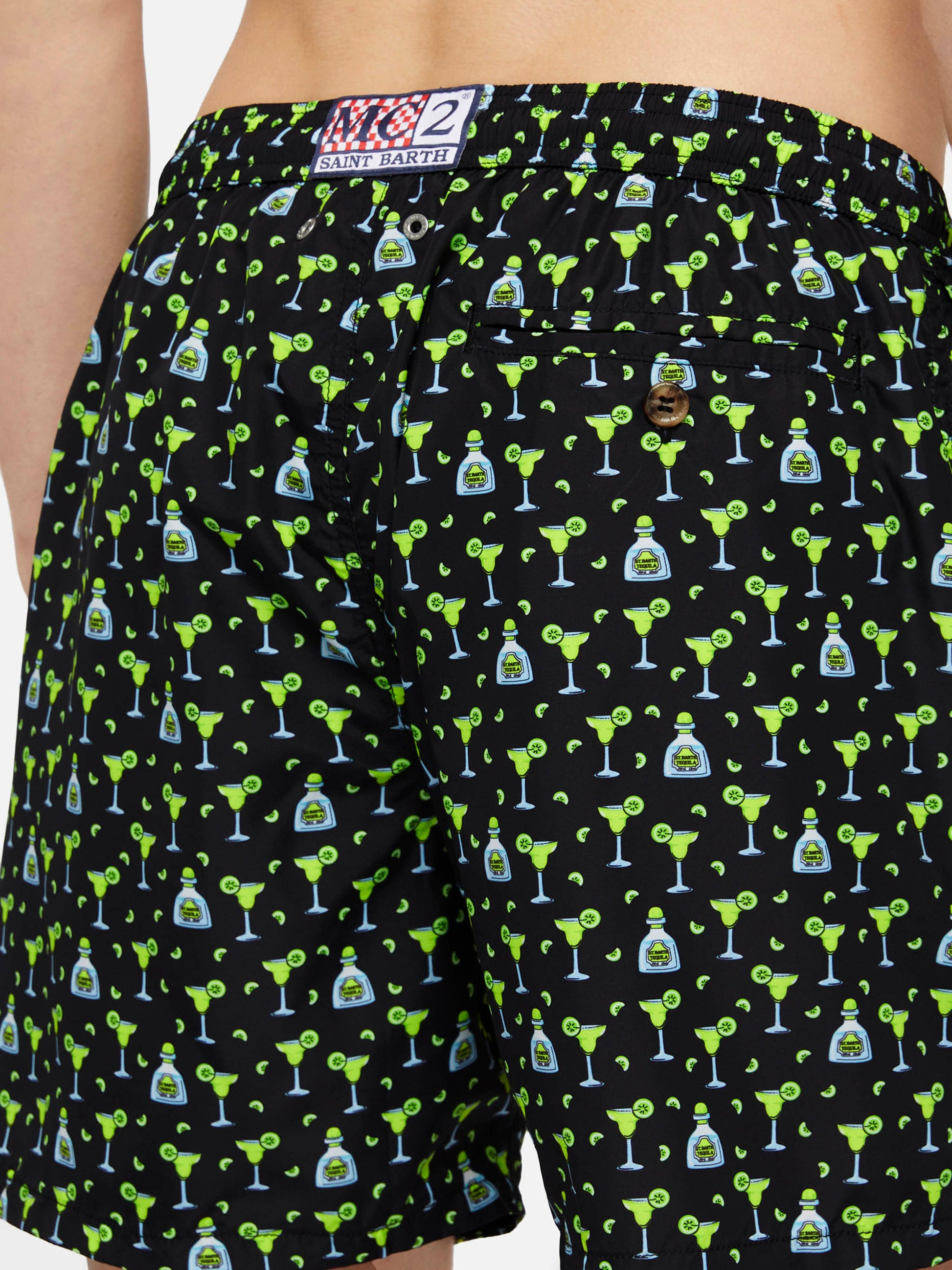 Lightweight fabric swim shorts Lighting with margarita print - MC2 Saint Barth