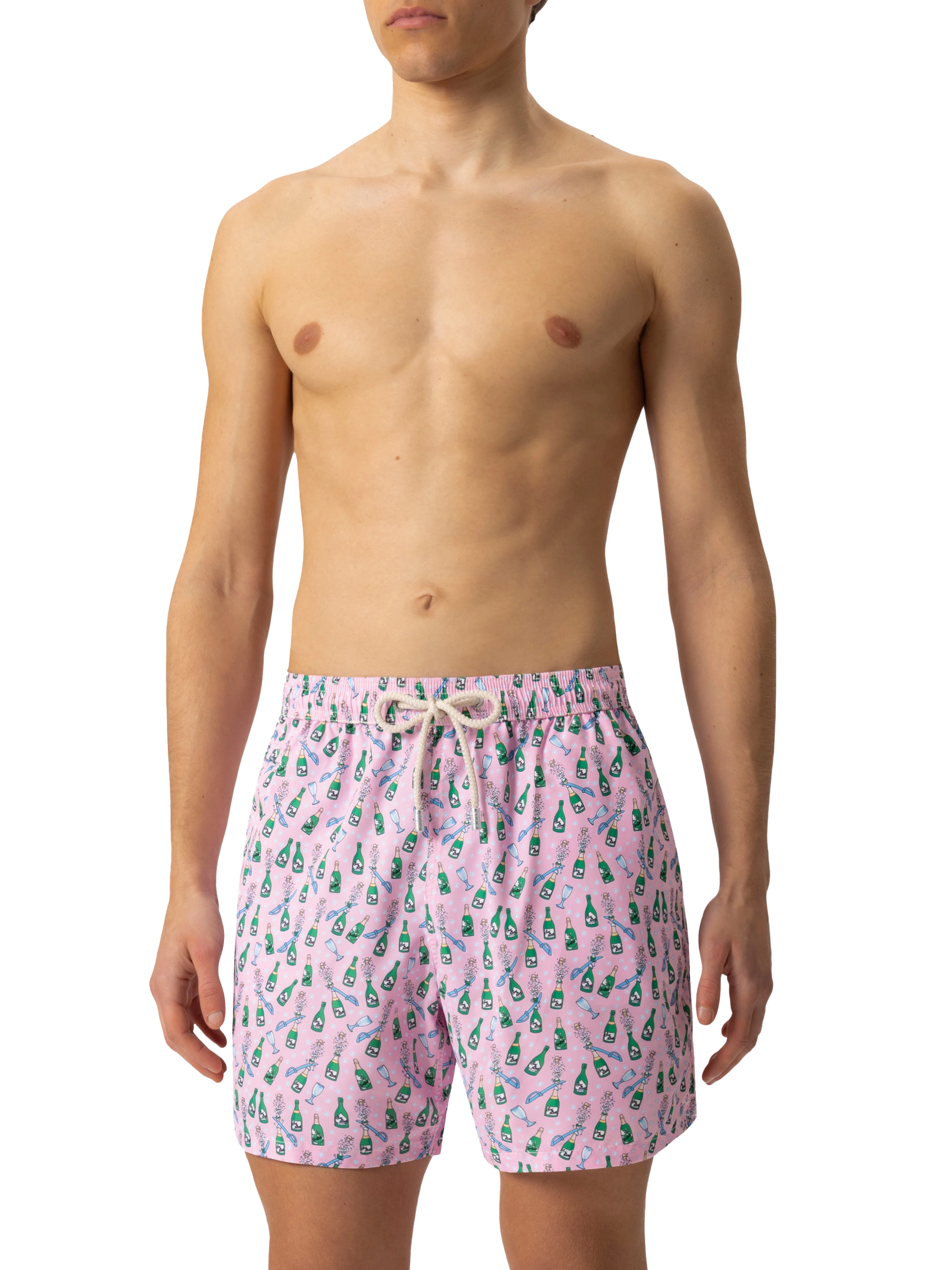 Lightweight fabric swim shorts Lighting with sabrage and bottle print - MC2 Saint Barth