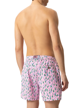 Lightweight fabric swim shorts Lighting with sabrage and bottle print - MC2 Saint Barth
