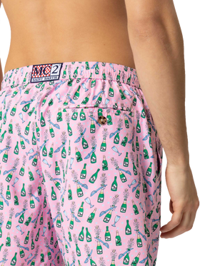 Lightweight fabric swim shorts Lighting with sabrage and bottle print - MC2 Saint Barth