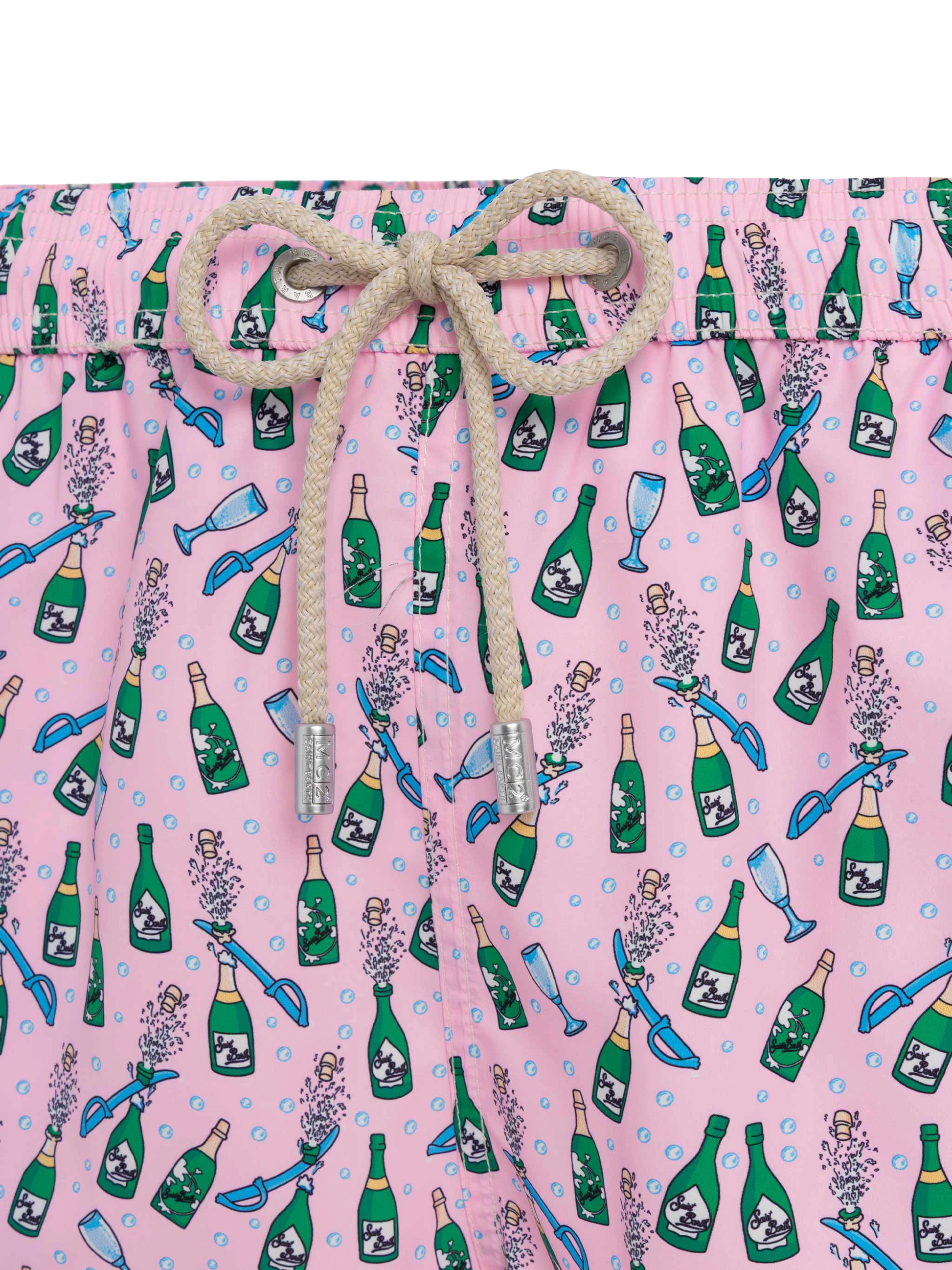Lightweight fabric swim shorts Lighting with sabrage and bottle print - MC2 Saint Barth