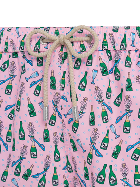 Lightweight fabric swim shorts Lighting with sabrage and bottle print - MC2 Saint Barth