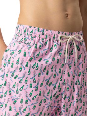 Lightweight fabric swim shorts Lighting with sabrage and bottle print - MC2 Saint Barth