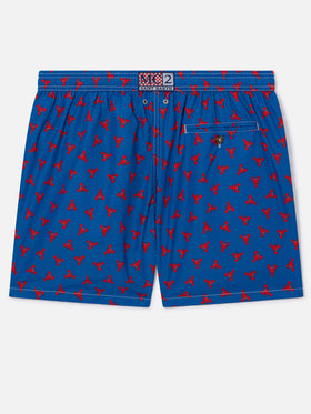 Short de bain Lighting Micro bleu marine avec mini imprimé homard all-over 