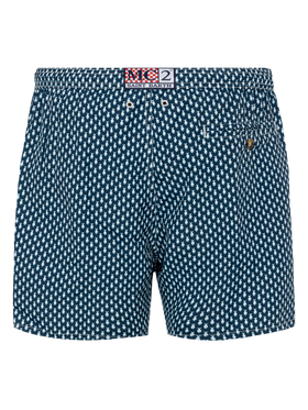 Lightweight fabric swim shorts Lighting with micro fish print - MC2 Saint Barth