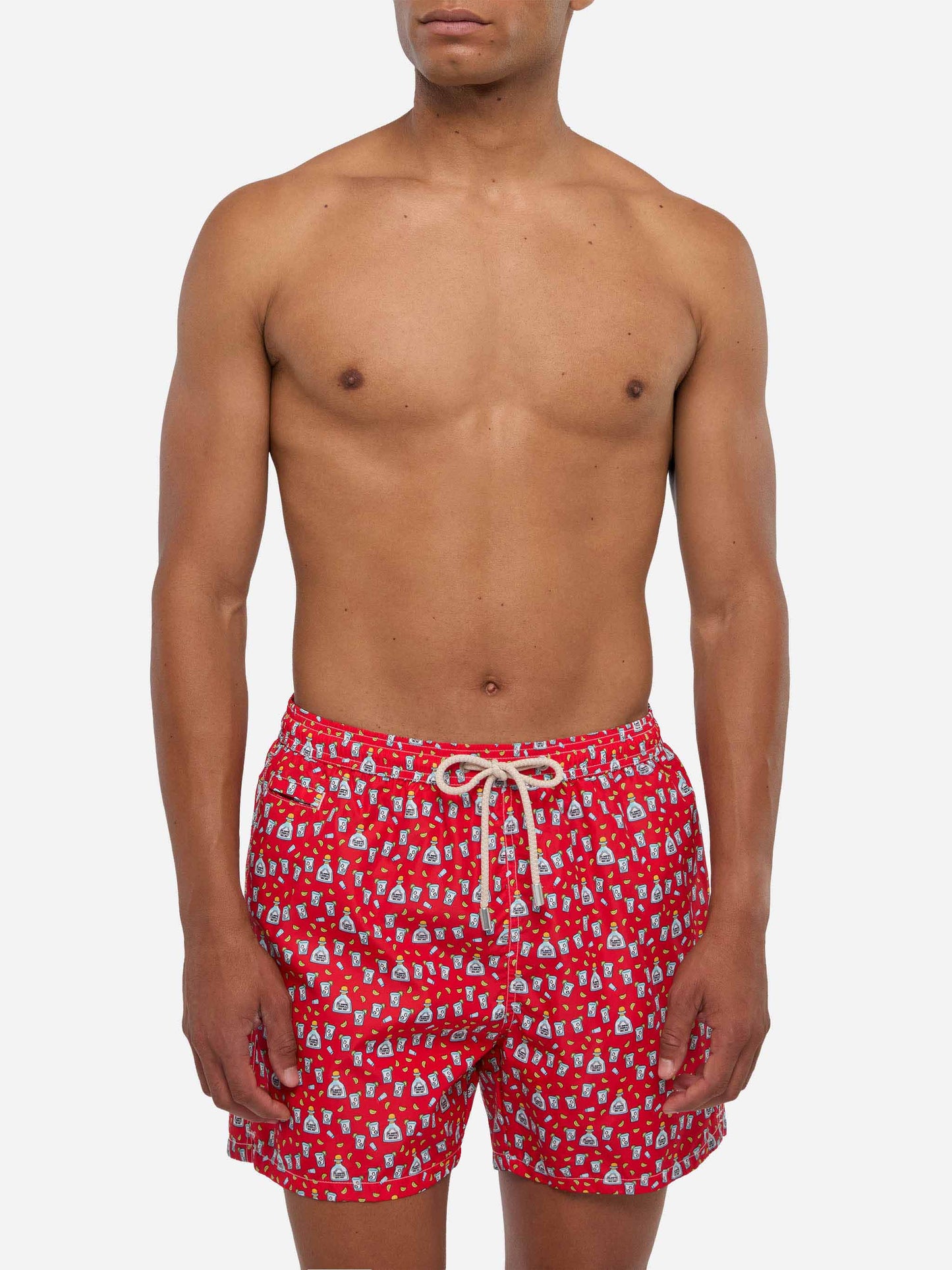 Costume da bagno da uomo in tessuto leggero con stampa Tequila