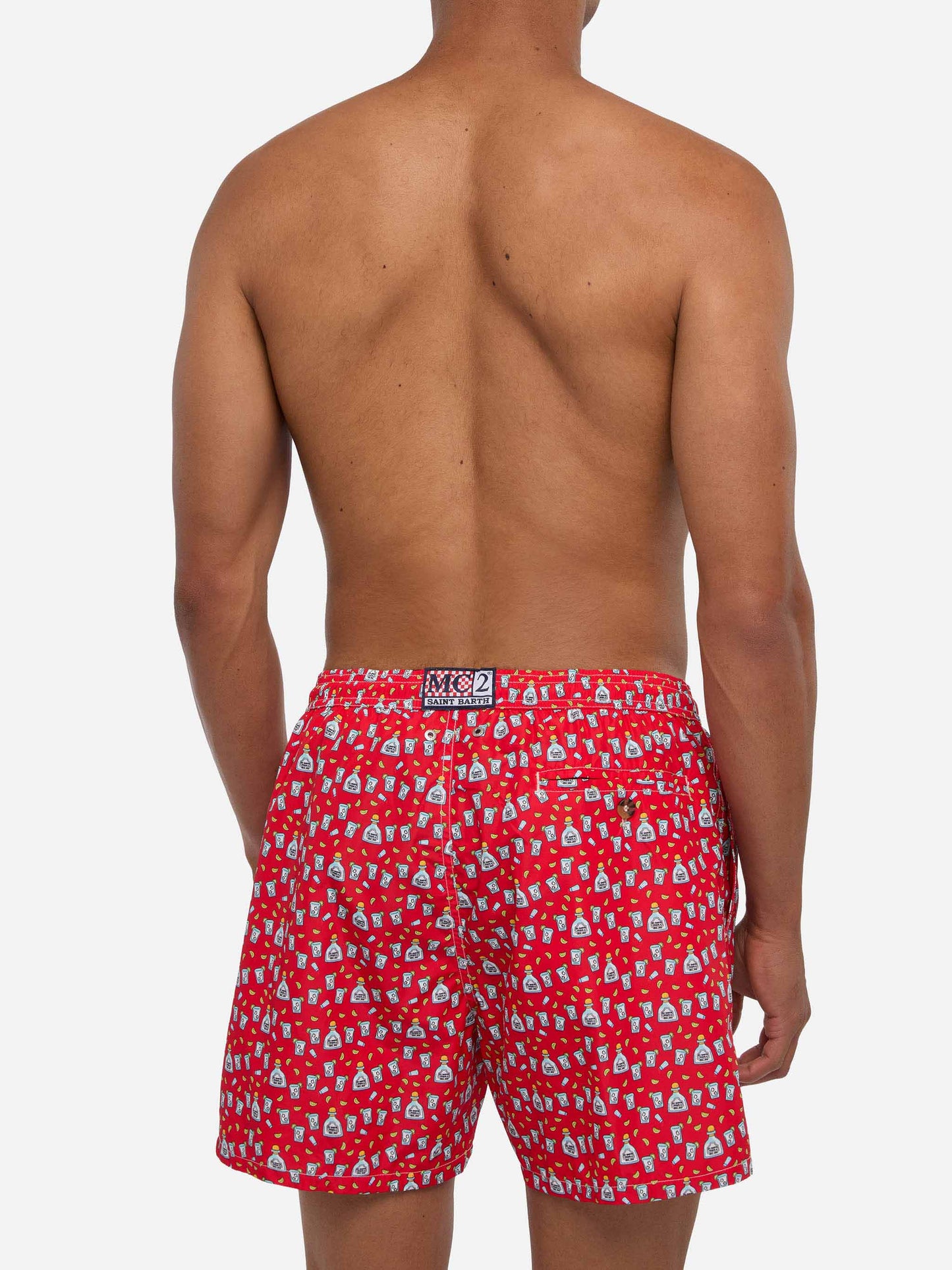 Costume da bagno da uomo in tessuto leggero con stampa Tequila