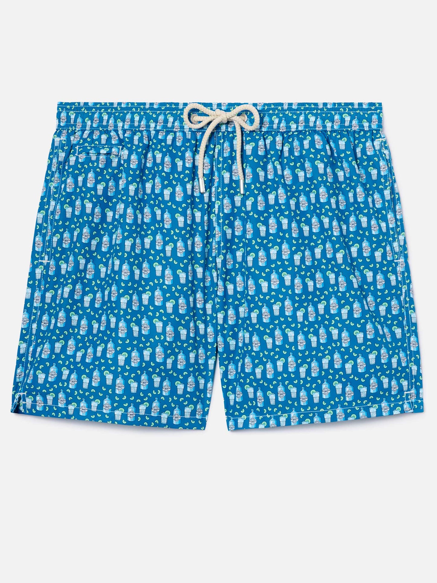 Short de bain Micro Lighting bleu clair avec imprimé cocktail 