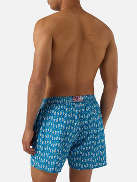 Short de bain Micro Lighting bleu clair avec imprimé cocktail 